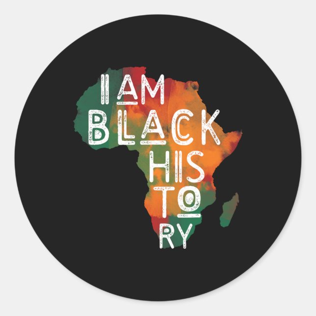 Black Pride Gifts I Am Black History African Ameri Classic Round Sticker (Front)
