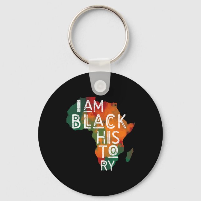 Black Pride Gifts I Am Black History African Ameri Key Ring (Front)