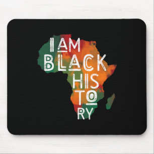 Black Pride Gifts I Am Black History African Ameri Mouse Pad