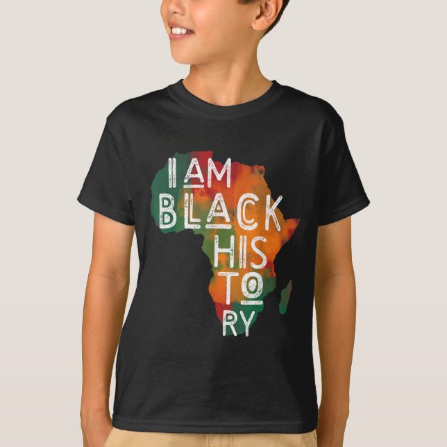 Black Pride Gifts I Am Black History African Ameri T-Shirt (Front)