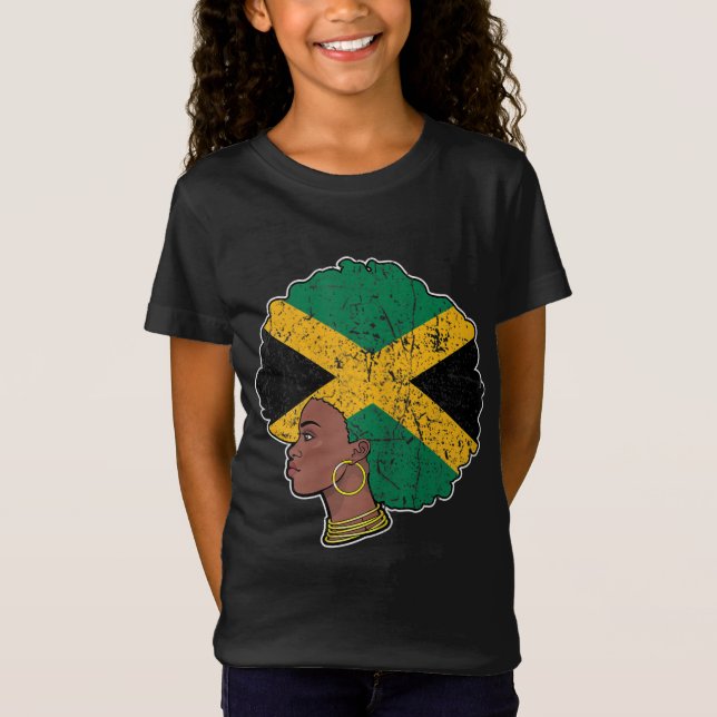 Black Pride Jamaican Flag Jamaica Black History Mo T-Shirt (Front)