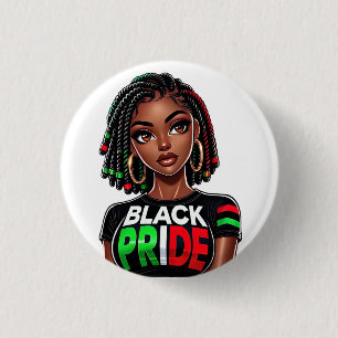 Black Pride Lady 3 Cm Round Badge