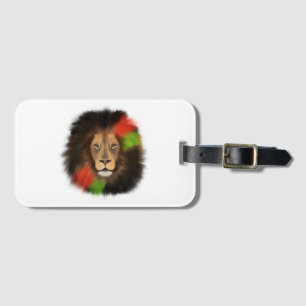black pride lion red green unity jungle cat king luggage tag