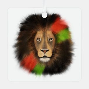 black pride lion red green unity jungle cat king metal tree decoration