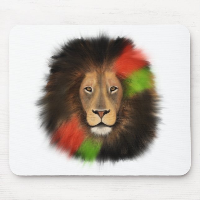 black pride lion red green unity jungle cat king  mouse pad (Front)