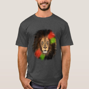 black pride lion red green unity jungle cat king  T-Shirt