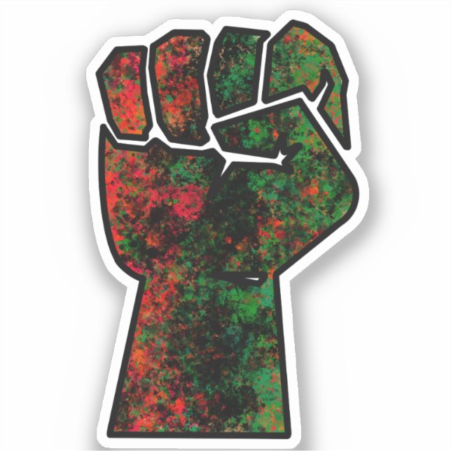 black pride red green fist pan African flag unity  (Front)