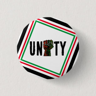 black pride red green fist pan African flag unity  3 Cm Round Badge