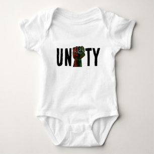 black pride red green fist pan African flag unity  Baby Bodysuit
