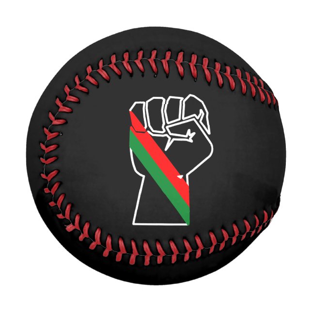 black pride red green fist pan African flag unity  Baseball (Front Left)