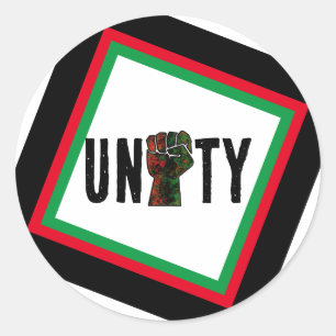 black pride red green fist pan African flag unity Classic Round Sticker
