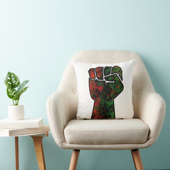black pride red green fist pan African flag unity  Cushion (Chair)