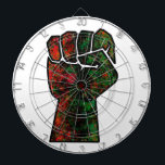 black pride red green fist pan African flag unity  Dartboard<br><div class="desc">Black History Month fist in the pan African flag colours.  It is a symbol of Black solidarity and unity.</div>