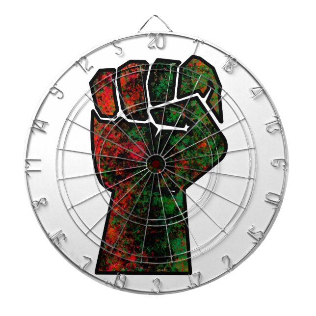black pride red green fist pan African flag unity  Dartboard (Front)