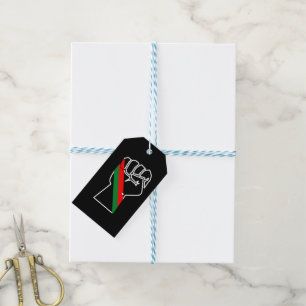 black pride red green fist pan African flag unity Gift Tags