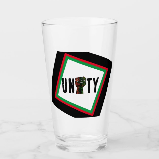 black pride red green fist pan African flag unity  Glass (Front)
