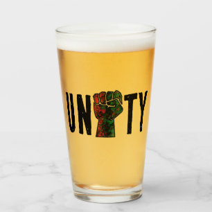 black pride red green fist pan African flag unity Glass