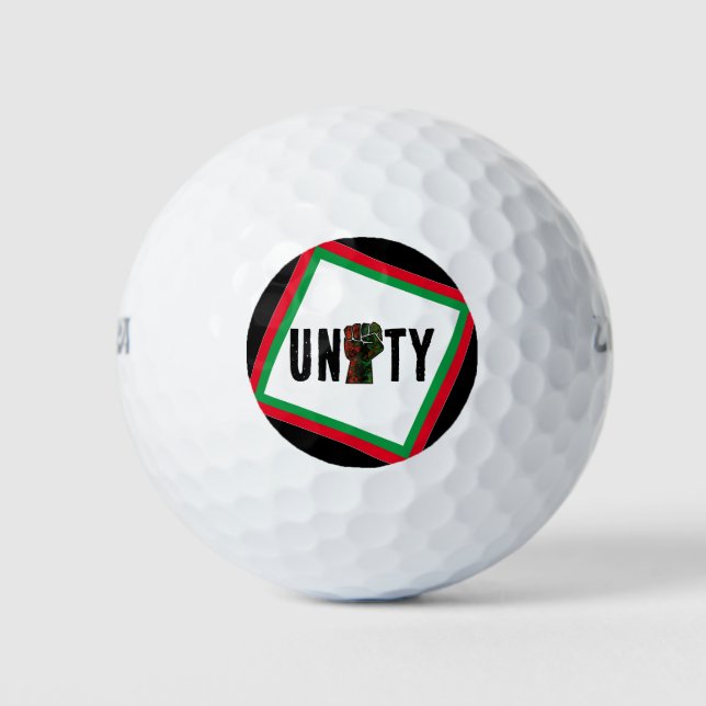 black pride red green fist pan African flag unity  Golf Balls (Front)