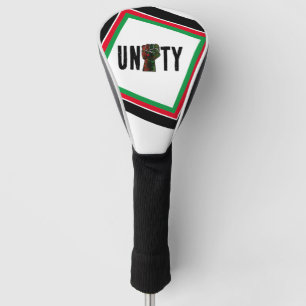 black pride red green fist pan African flag unity Golf Head Cover