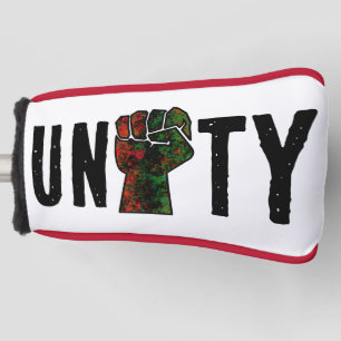 black pride red green fist pan African flag unity Golf Head Cover