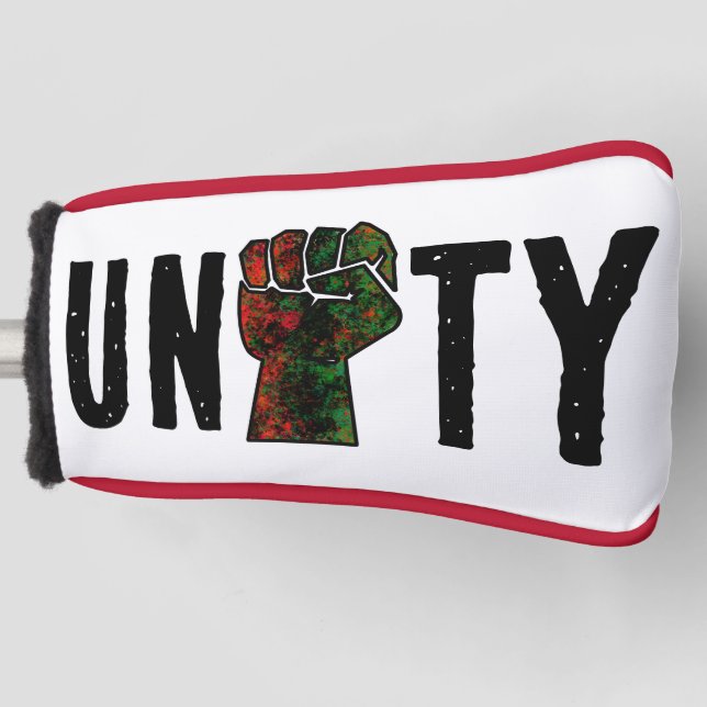 black pride red green fist pan African flag unity  Golf Head Cover (Front)