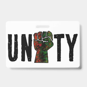 black pride red green fist pan African flag unity  ID Badge