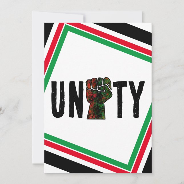 black pride red green fist pan African flag unity  Invitation (Front)