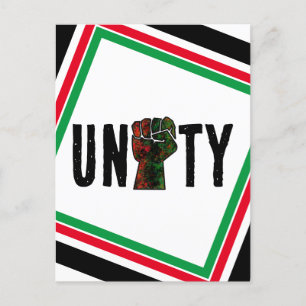 black pride red green fist pan African flag unity Invitation Postcard