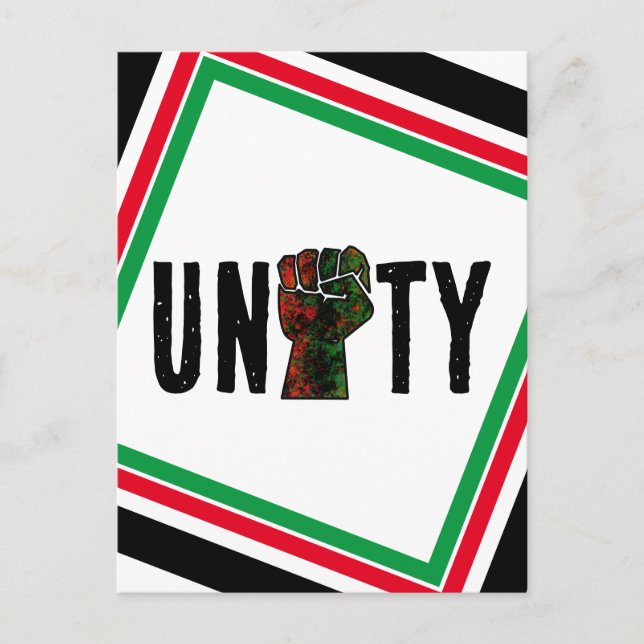 black pride red green fist pan African flag unity  Invitation Postcard (Front)