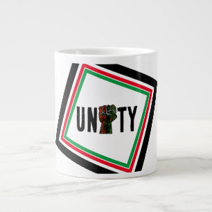 black pride red green fist pan African flag unity  Large Coffee Mug