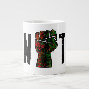 black pride red green fist pan African flag unity Large Coffee Mug