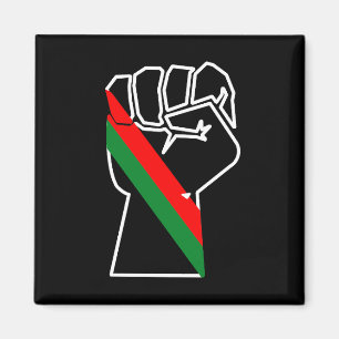 black pride red green fist pan African flag unity  Magnet