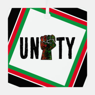 black pride red green fist pan African flag unity Metal Tree Decoration