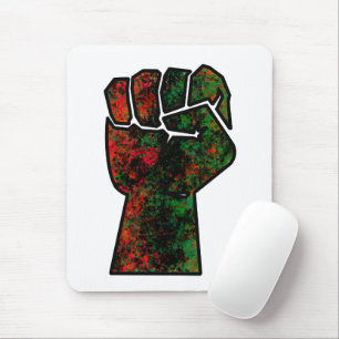 black pride red green fist pan African flag unity Mouse Pad