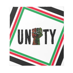 black pride red green fist pan African flag unity  Notepad
