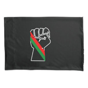 black pride red green fist pan African flag unity Pillowcase