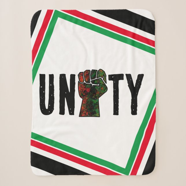 black pride red green fist pan African flag unity  Sherpa Blanket (Front)