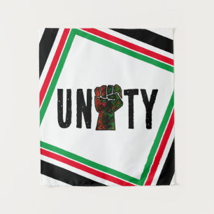 black pride red green fist pan African flag unity Tapestry