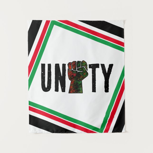 black pride red green fist pan African flag unity  Tapestry (Front)