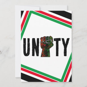 black pride red green fist pan African flag unity Thank You Card