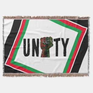 black pride red green fist pan African flag unity Throw Blanket