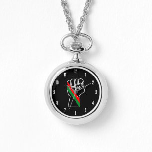 black pride red green fist pan African flag unity Watch