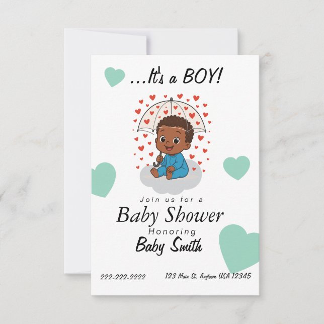 Black prince baby shower inviation  invitation (Front)