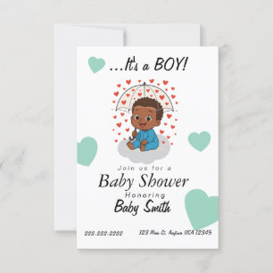 Black prince baby shower inviation  invitation