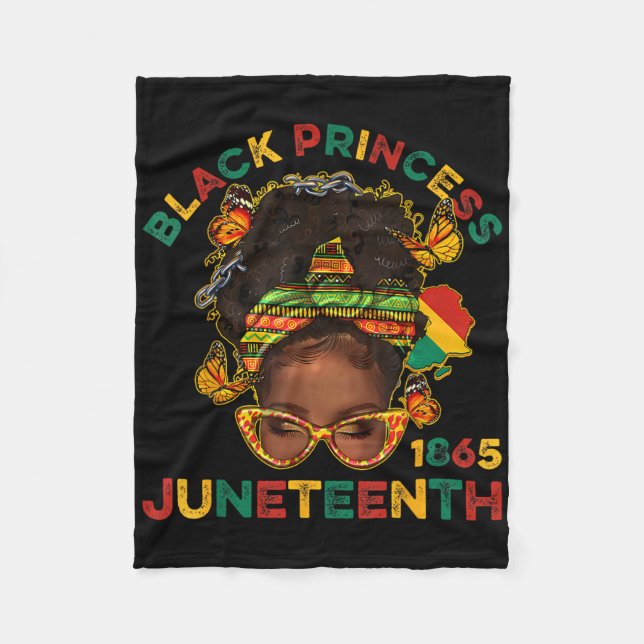 Black Princes Juneteenth 1865 History Month Melani Fleece Blanket (Front)