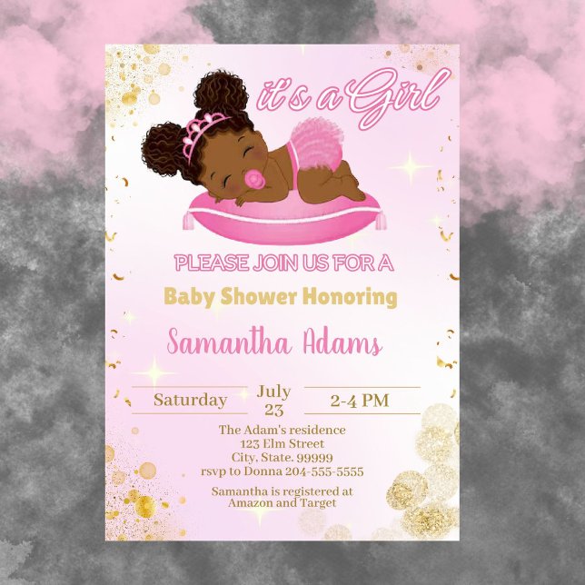 Black Princess Baby Shower Invitation  (Creator Uploaded)