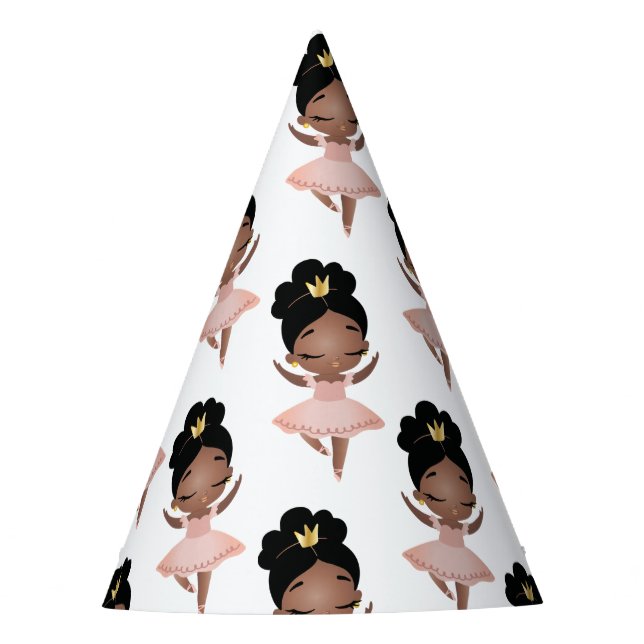 Black Princess Ballerina Party Hat (Front)