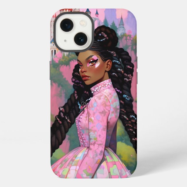 Black Princess Fantasy Art iPhone Case (Back)