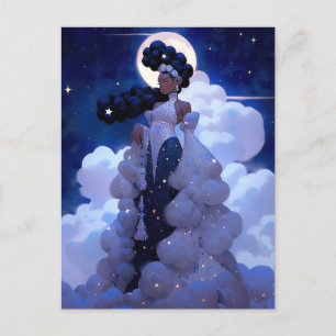 Black Princess Fantasy Art Postcard