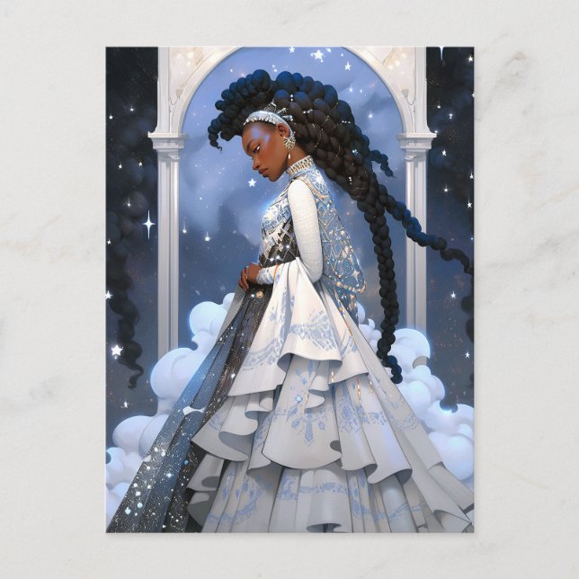 Black Princess Fantasy Art Postcard (Front)